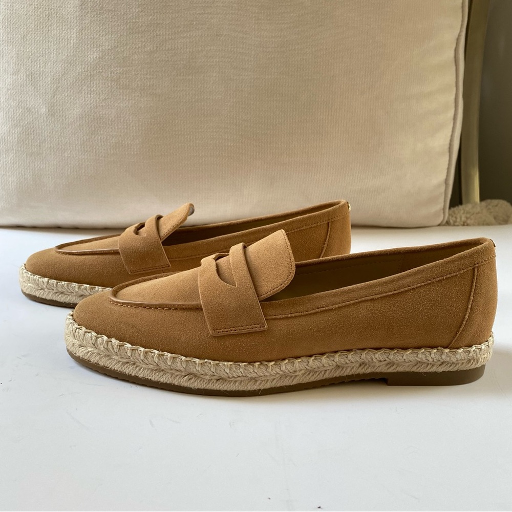 Michael Kors Lennon Espadrille Loafers Pale Peanut 7.5 New